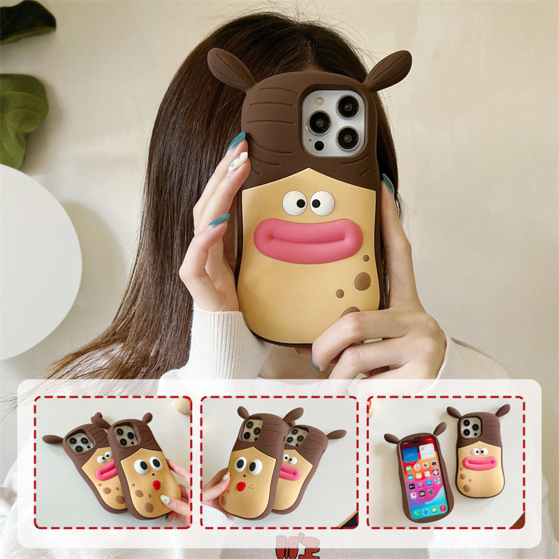 Stylowe etui na telefon z zabawnym 3D rysunkowym wzorem