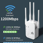Dwuzakresowy wzmacniacz sygnału WiFi 5G i 2,4G do domu i ogrodu