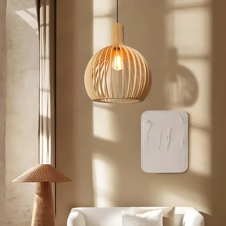 Elegancka Lampa Wisząca z Bambusa