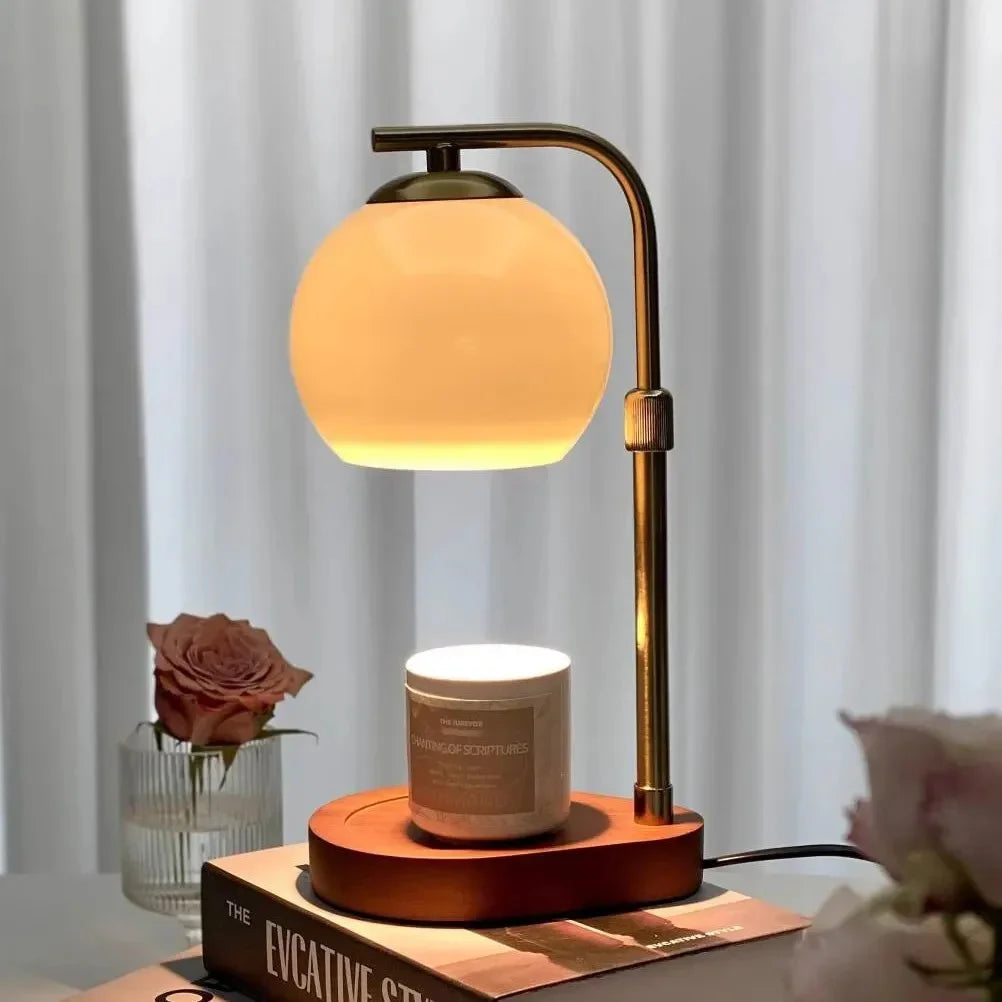 Nowoczesna Lampa Stołowa z Podgrzewaniem Świecy Delikatne Światło Nastrojowe
