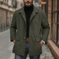 Męski Dopasowany Płaszcz Styl Vintage Krótki Styl Casual