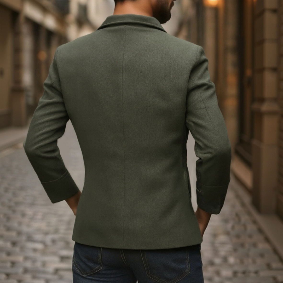 Męski Dopasowany Płaszcz Styl Vintage Krótki Styl Casual