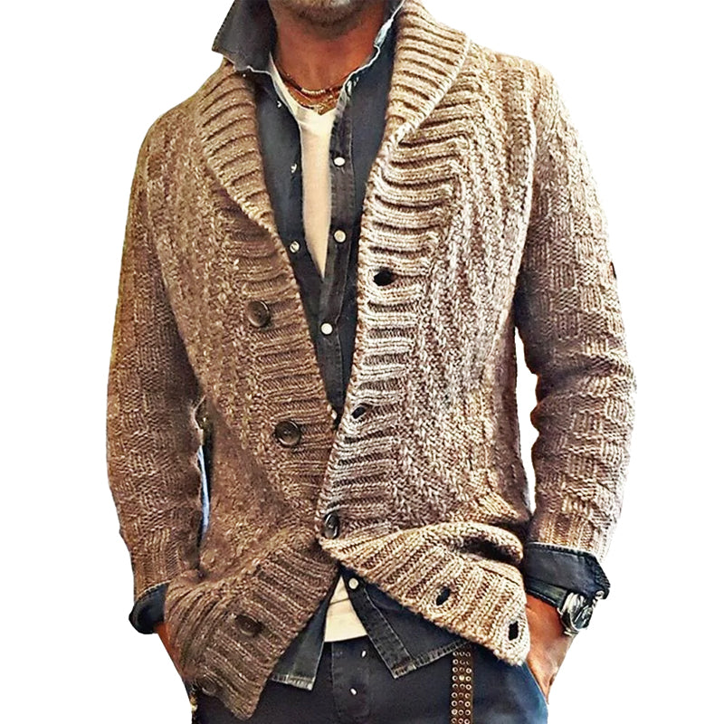 Męska Kurtka Smart Casual Styl Kardiganu Z Klasycznym Kołnierzem