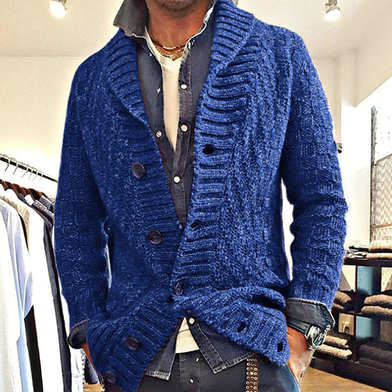 Męska Kurtka Smart Casual Styl Kardiganu Z Klasycznym Kołnierzem