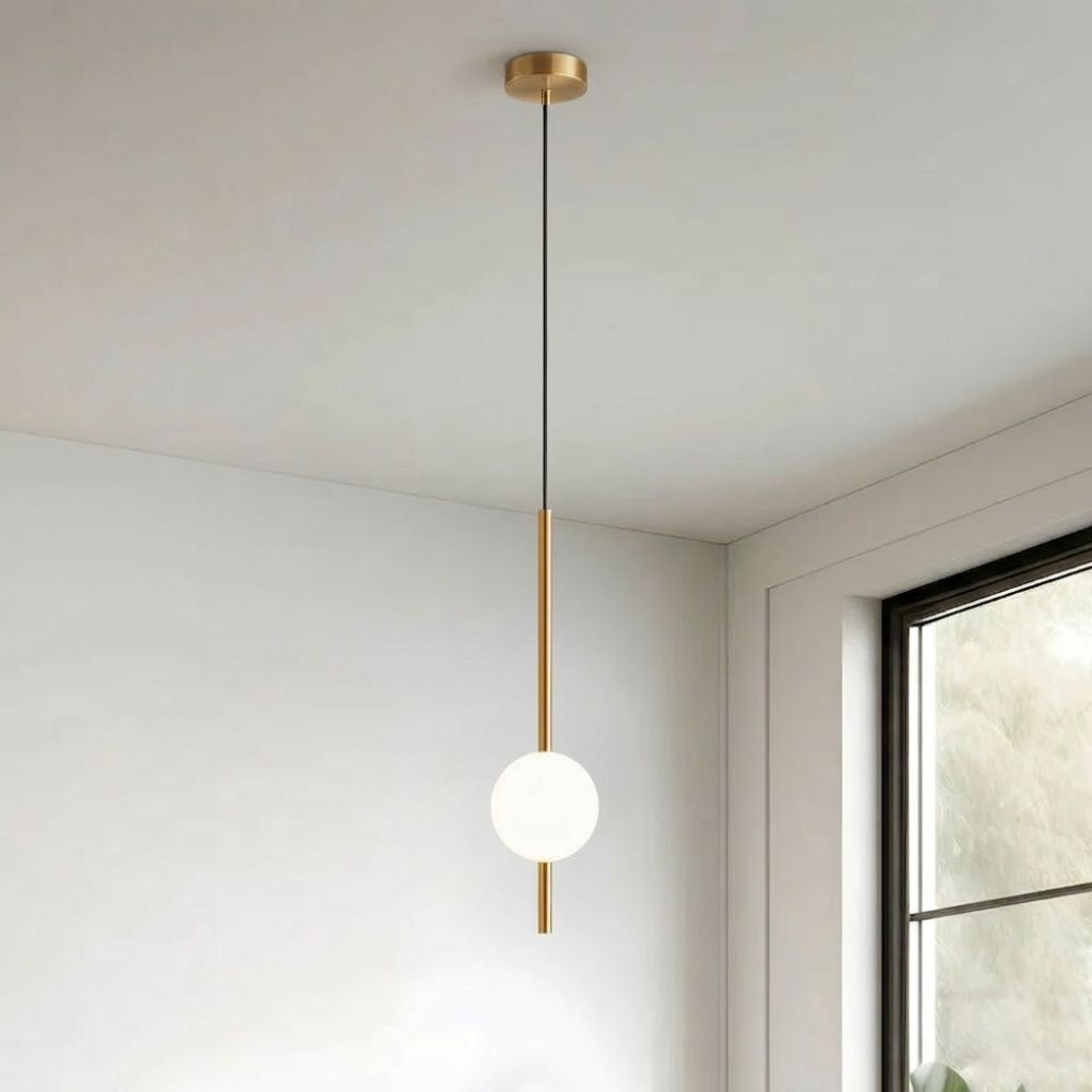 Minimalistyczna wisząca lampa sufitowa LED w stylu skandynawskim z regulowaną długością
