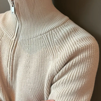 Męski sweter z zamkiem do połowy prążkowany długi rękaw styl casual