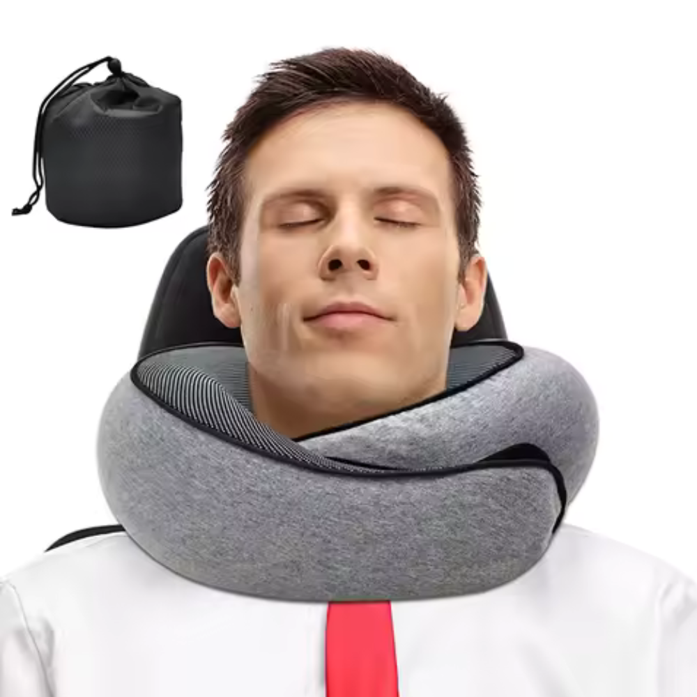 Wygodna poduszka podróżna z podparciem szyi