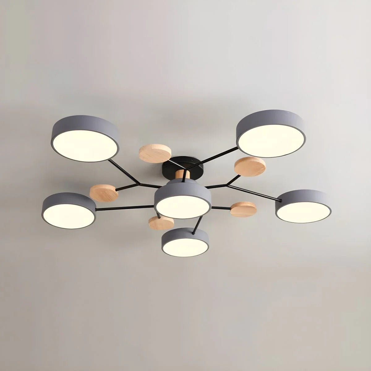 Subtelna geometryczna okrągły lampa sufitowa LED do nowoczesnych pomieszczeń