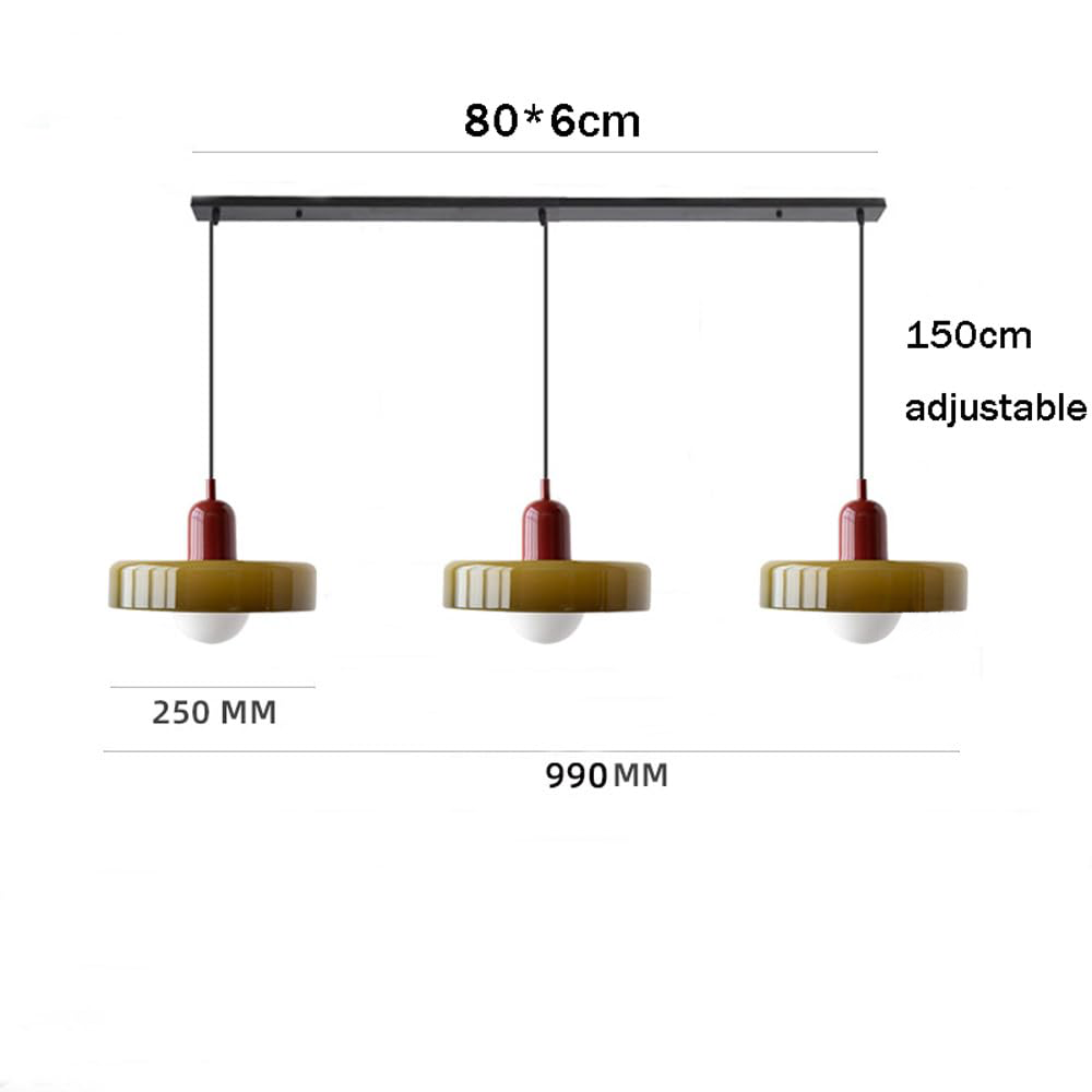 Nowoczesna Lampa Wisząca – Regulowana Lampa Sufitowa z 3 Szklanymi Kloszami