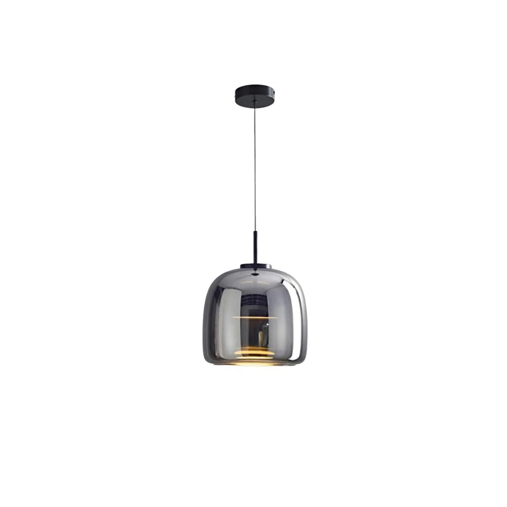Lampa sufitowa w stylu retro z potrójnym kloszem szklanym i regulowanym oświetleniem LED
