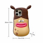 Stylowe etui na telefon z zabawnym 3D rysunkowym wzorem