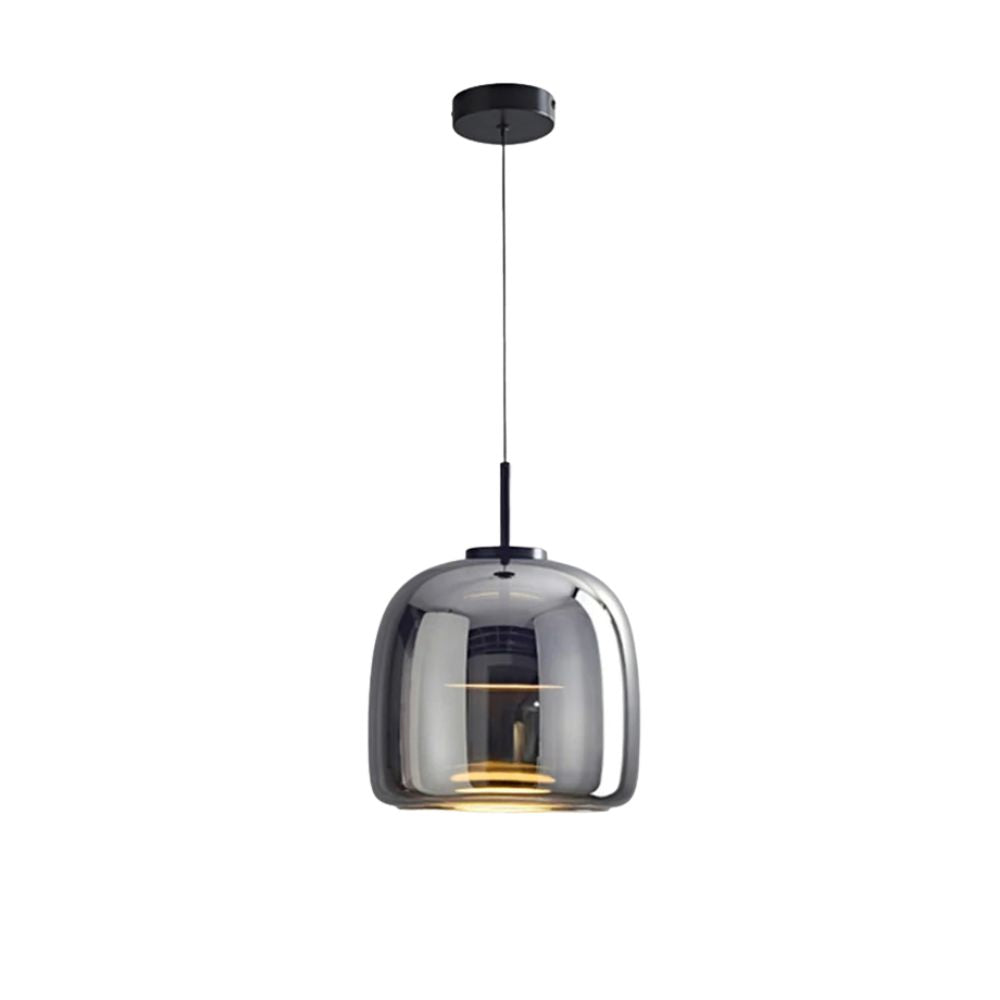 Lampa sufitowa w stylu retro z potrójnym kloszem szklanym i regulowanym oświetleniem LED