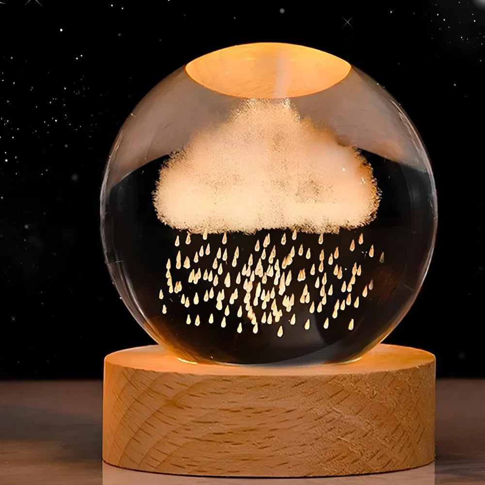 Kryształowa kula 3D planeta LED świecąca dekoracyjna