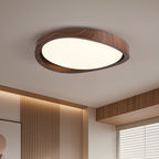 Orzechowy lampa sufitowa LED z zakrzywioną krawędzią do salonu