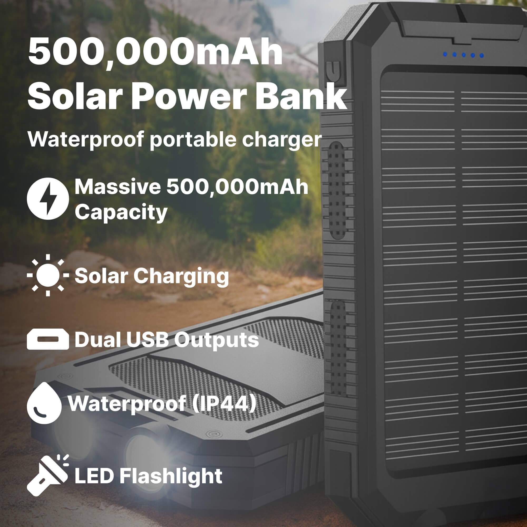 Mocny Power Bank Słoneczny do Pleneru – 20000mAh