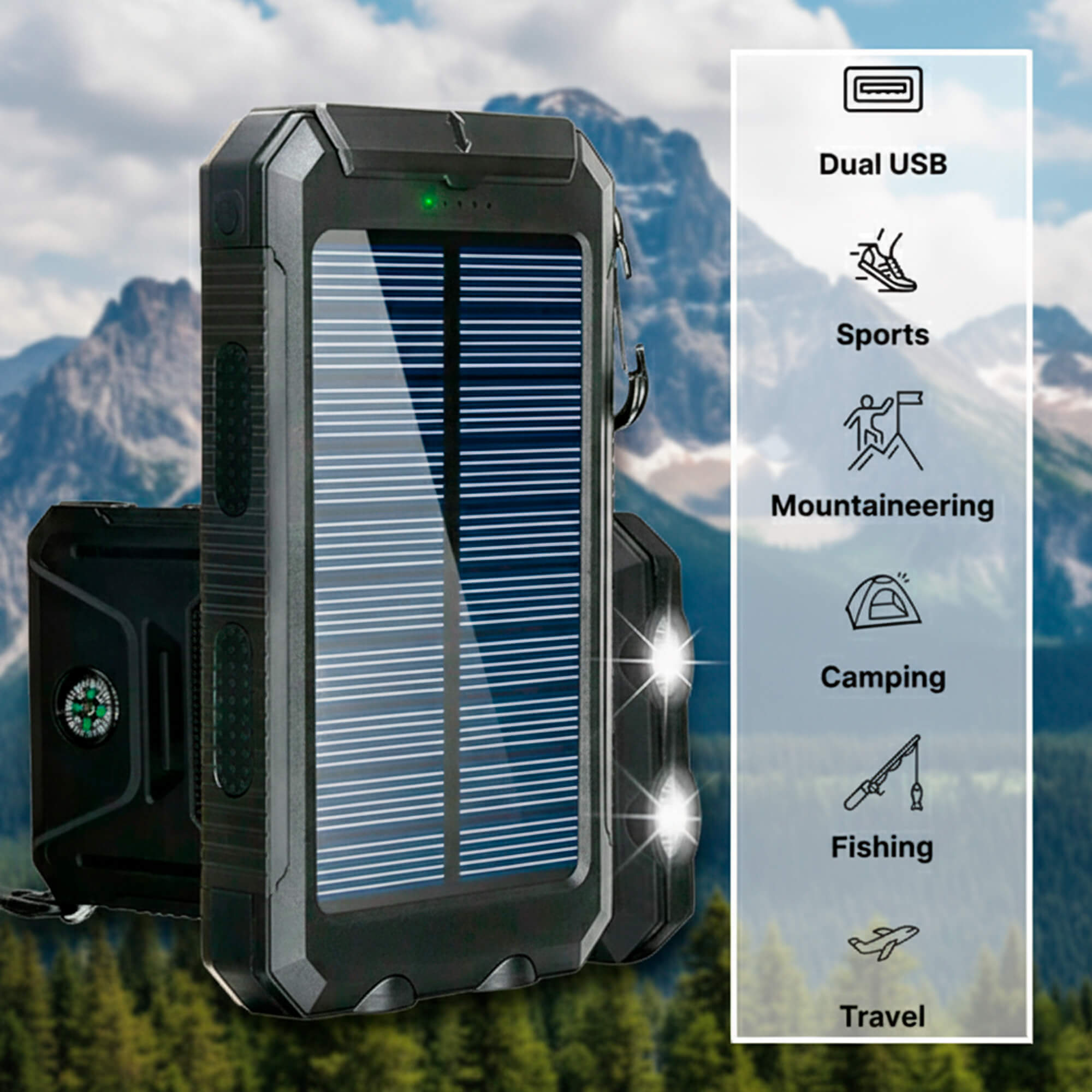 Mocny Power Bank Słoneczny do Pleneru – 20000mAh