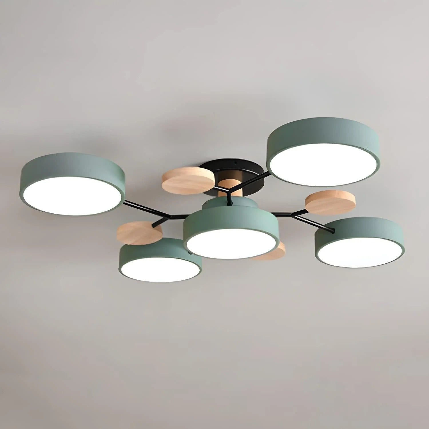 Subtelna geometryczna okrągły lampa sufitowa LED do nowoczesnych pomieszczeń