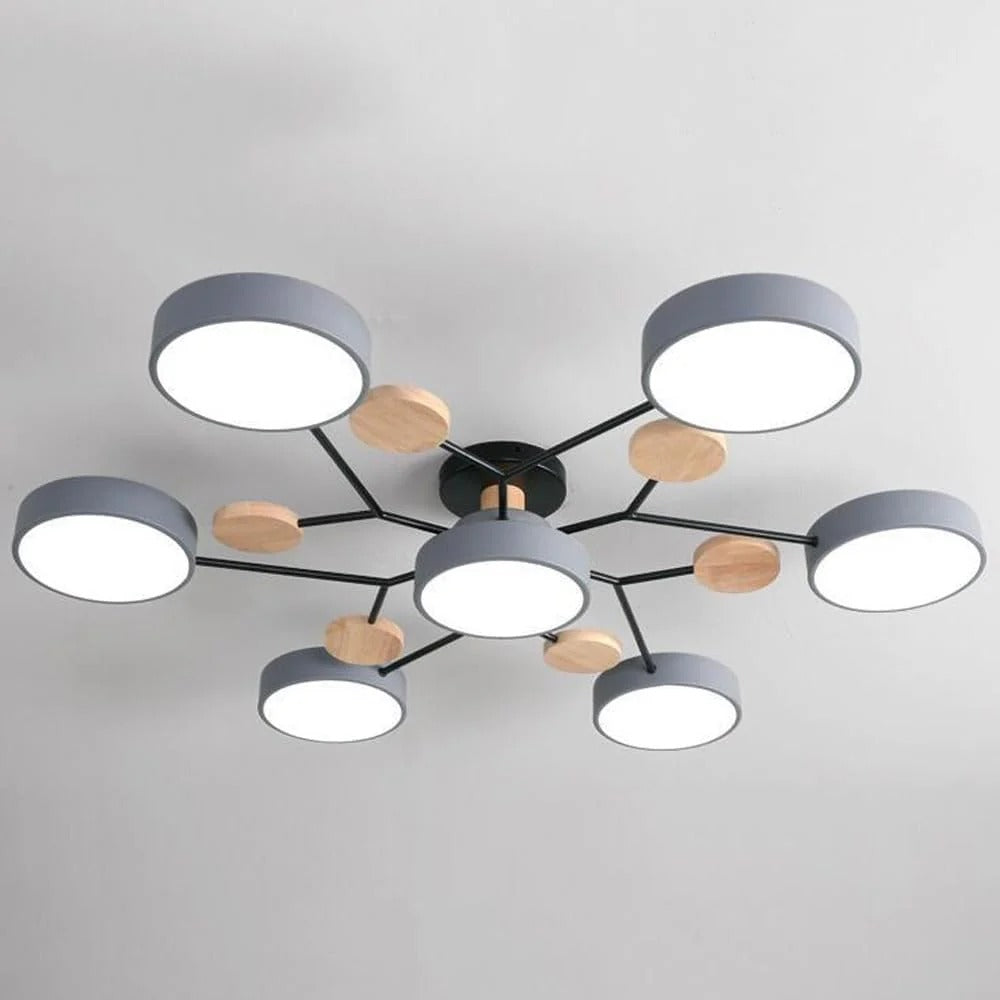 Subtelna geometryczna okrągły lampa sufitowa LED do nowoczesnych pomieszczeń