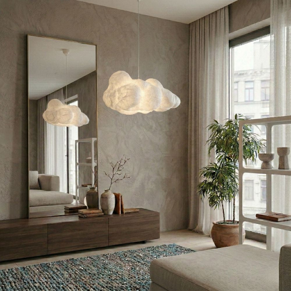 Nowoczesna lampa sufitowa typu „cloud” z regulowaną wysokością