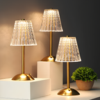 Elegancka LED lampa kryształowym dotykowym i regulacją jasności