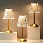 Elegancka LED lampa kryształowym dotykowym i regulacją jasności