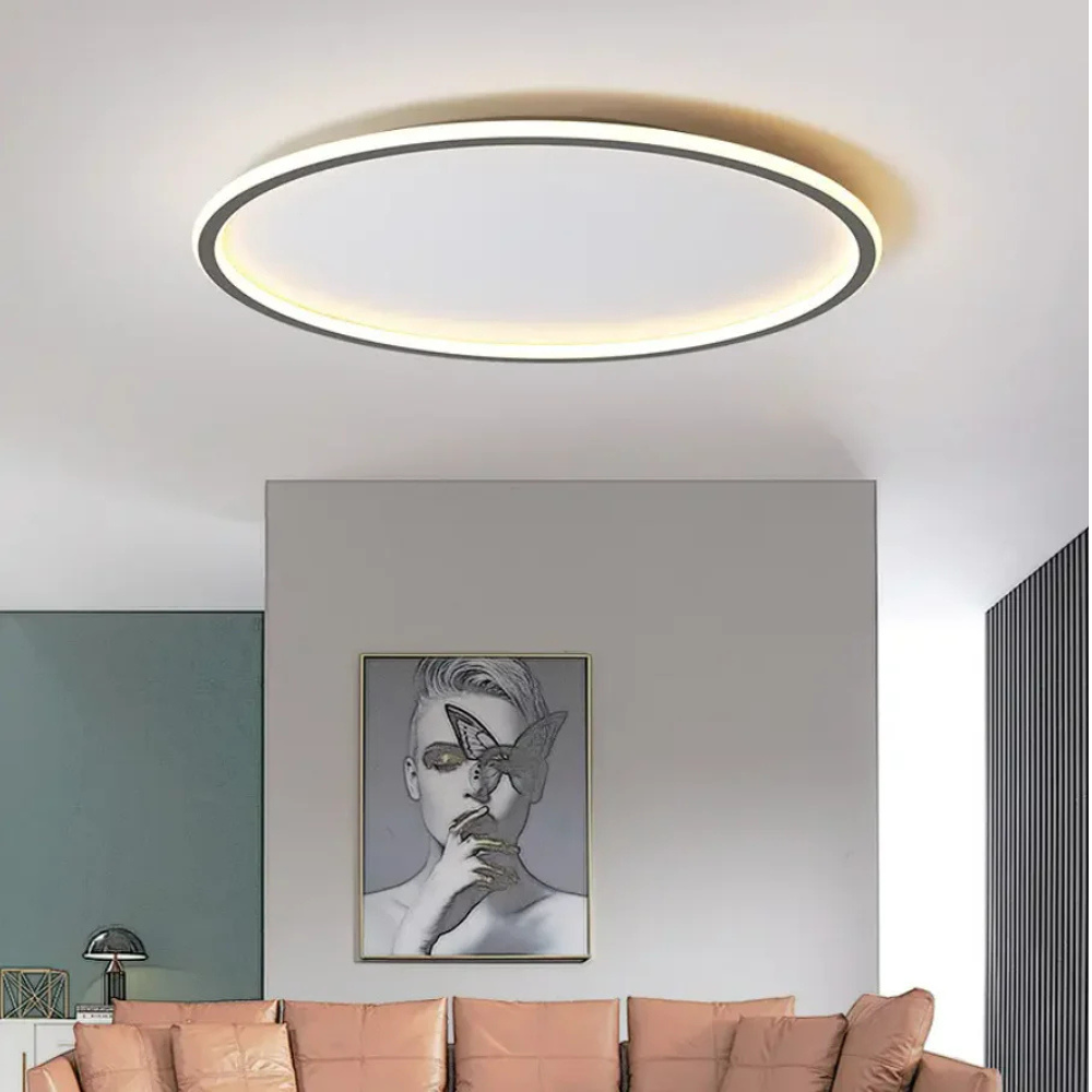 Nowoczesna Okrągła Lampa LED Sufitowa Płaski Montaż do Salonu i Sypialni