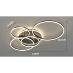 Czarna, nowoczesna, okrągła lampa sufitowa LED do montażu podtynkowego – oświetlenie wnętrz