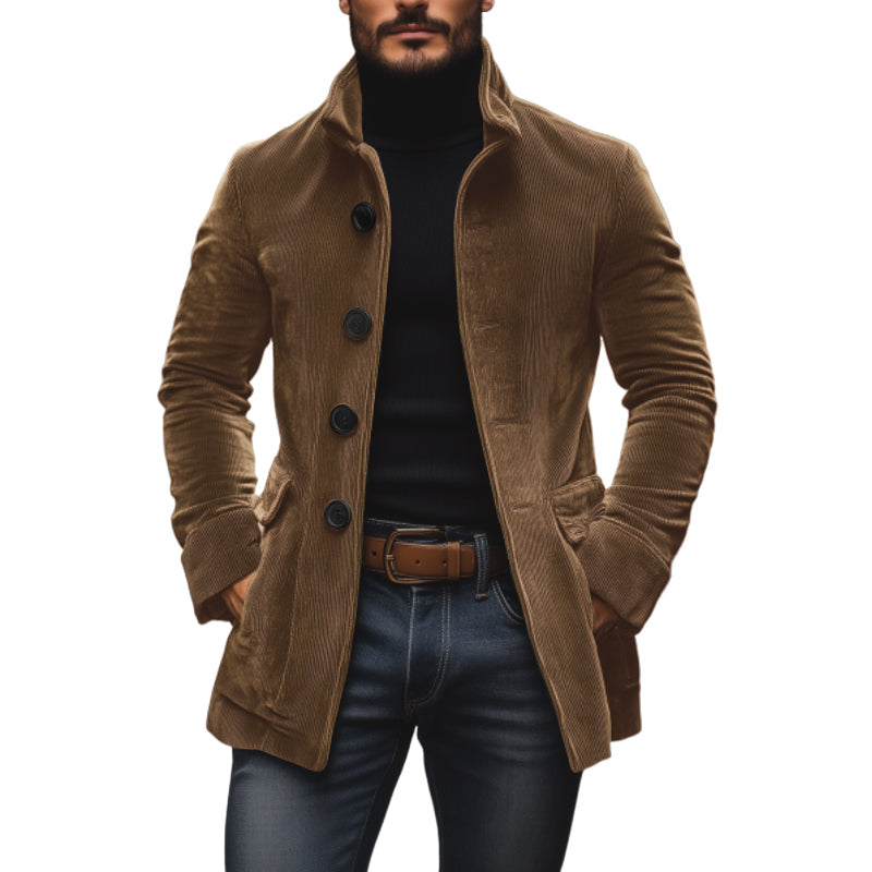 Męski Dopasowany Płaszcz Styl Vintage Krótki Styl Casual