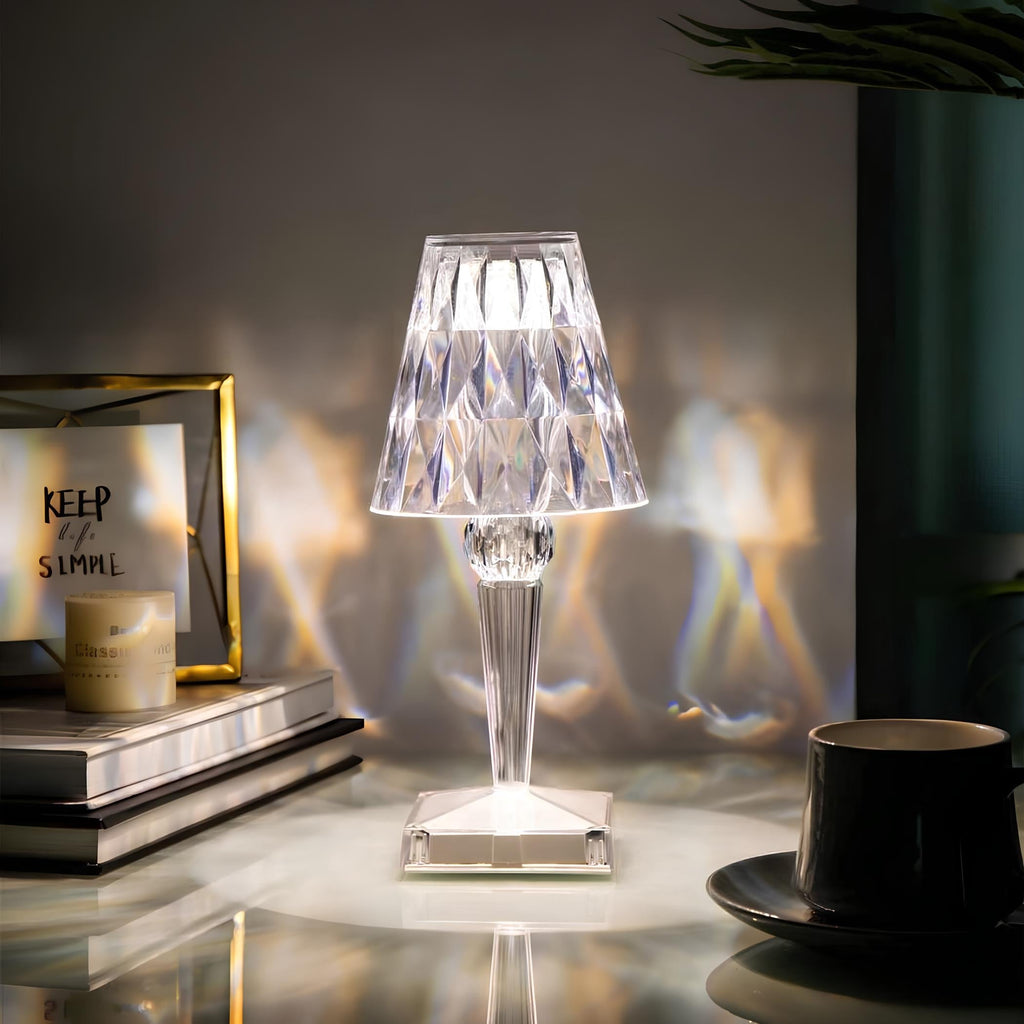 Lampa stołowa styl kryształowy z dotykowym sterowaniem eleganckie światło wall light