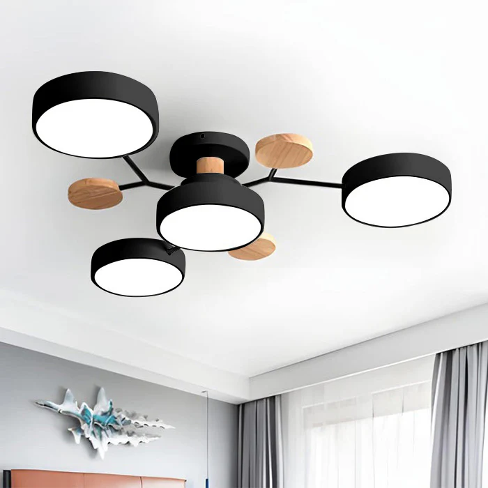 Subtelna geometryczna okrągły lampa sufitowa LED do nowoczesnych pomieszczeń