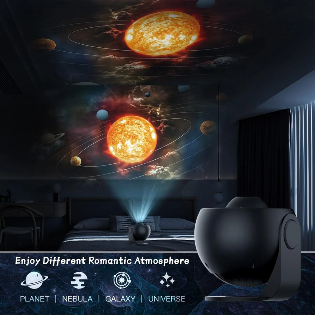 Fascynujący obracający się projektor galaktyki 360°