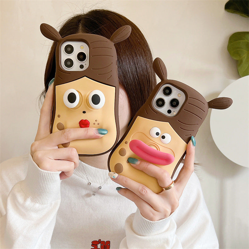 Stylowe etui na telefon z zabawnym 3D rysunkowym wzorem