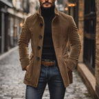 Męski Dopasowany Płaszcz Styl Vintage Krótki Styl Casual