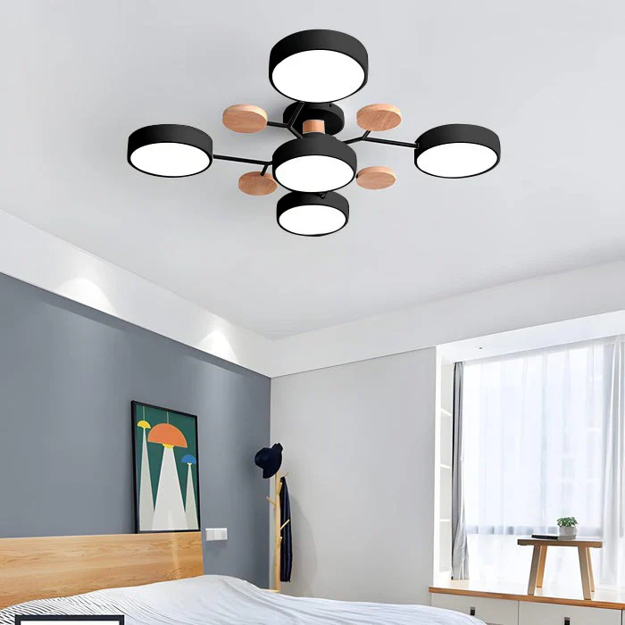Subtelna geometryczna okrągły lampa sufitowa LED do nowoczesnych pomieszczeń