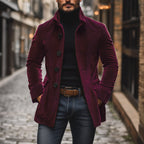 Męski Dopasowany Płaszcz Styl Vintage Krótki Styl Casual