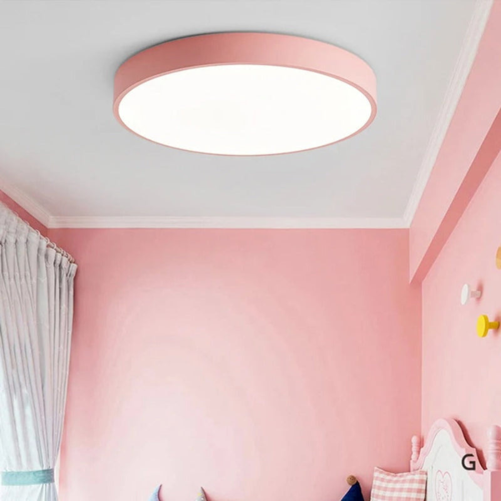 Smukła Okrągła Lampa LED Sufitowa Nowoczesna Płaska Lampa z Ciepłym Światłem