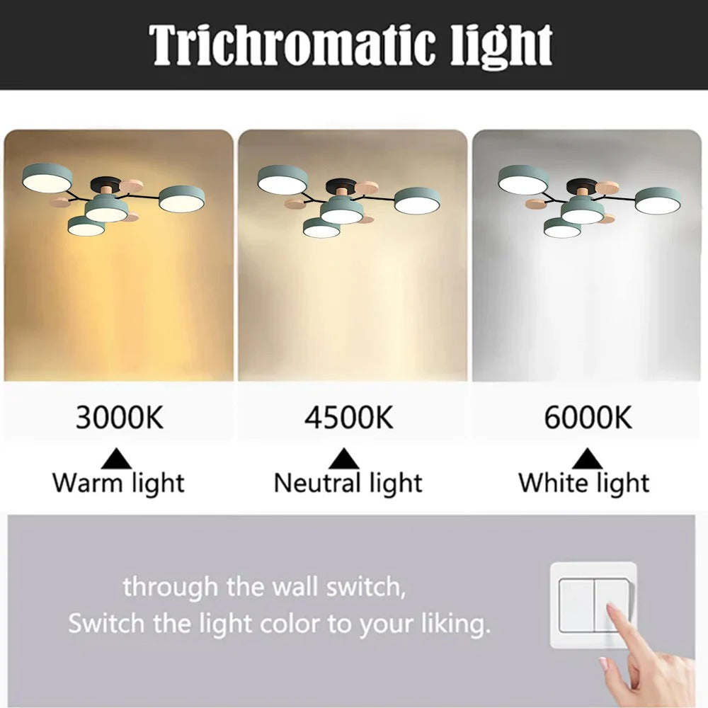 Subtelna geometryczna okrągły lampa sufitowa LED do nowoczesnych pomieszczeń