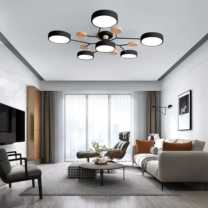 Subtelna geometryczna okrągły lampa sufitowa LED do nowoczesnych pomieszczeń