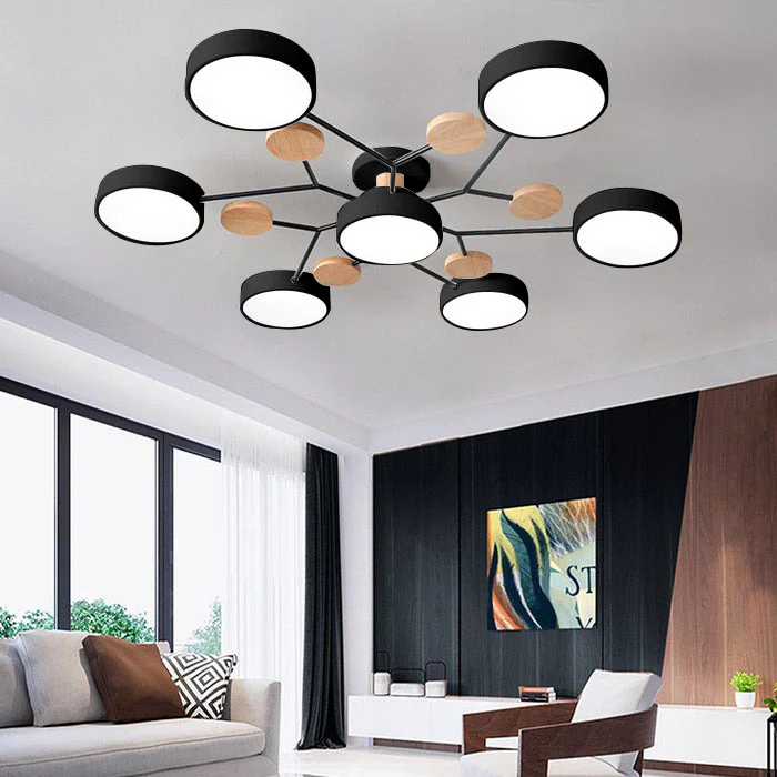 Subtelna geometryczna okrągły lampa sufitowa LED do nowoczesnych pomieszczeń