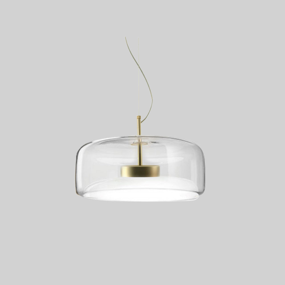 Vintage bursztynowa lampa wisząca ze złotymi detalami – ciepłe światło