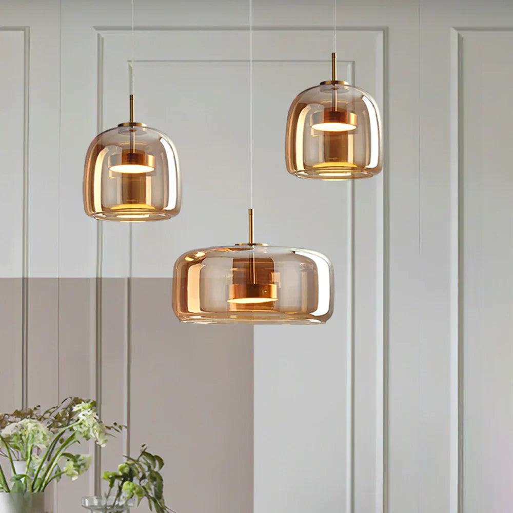 Nowoczesna Minimalistyczna Lampa Wisząca ze Szkła Oświetlenie Sufitowe