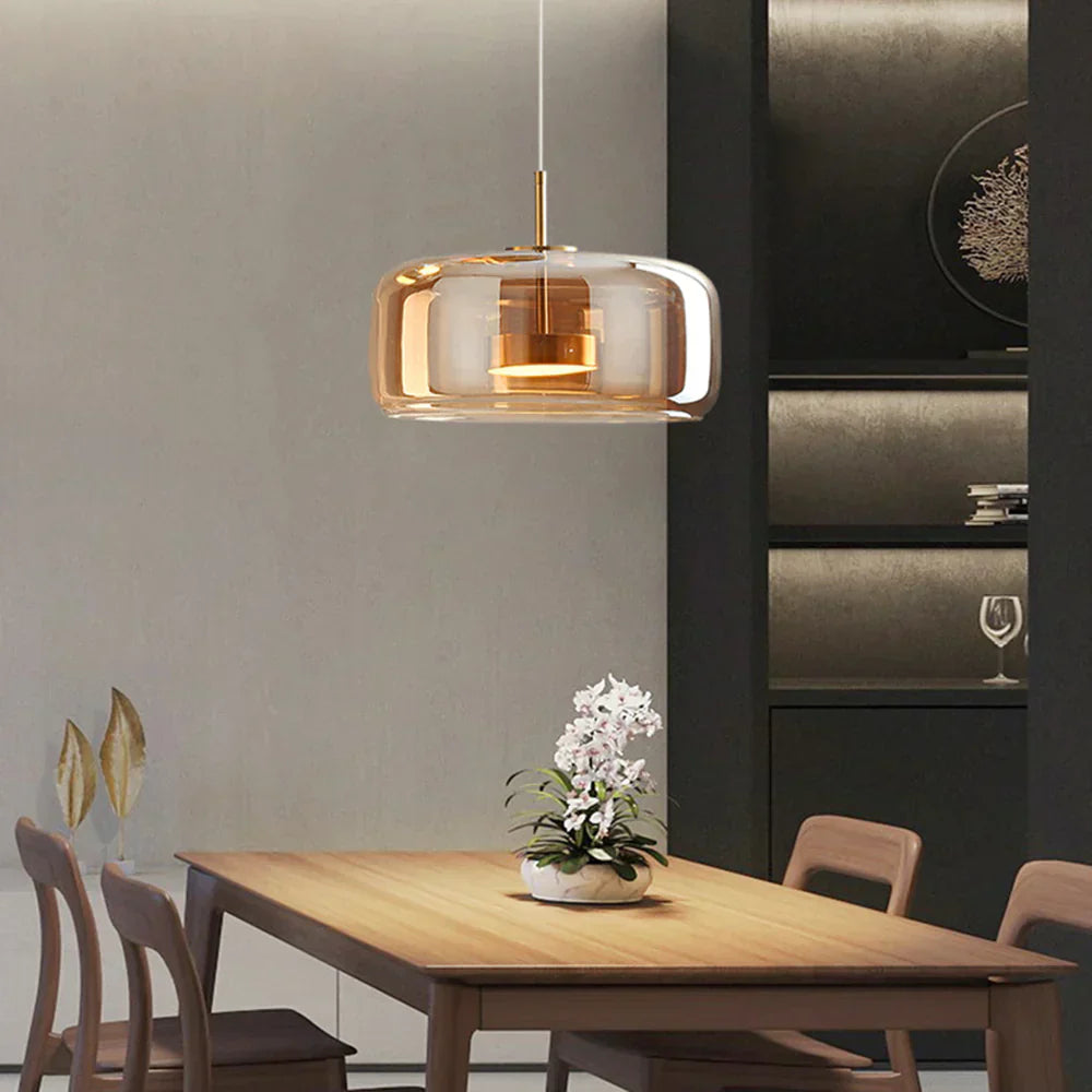 Nowoczesna Minimalistyczna Lampa Wisząca ze Szkła Oświetlenie Sufitowe