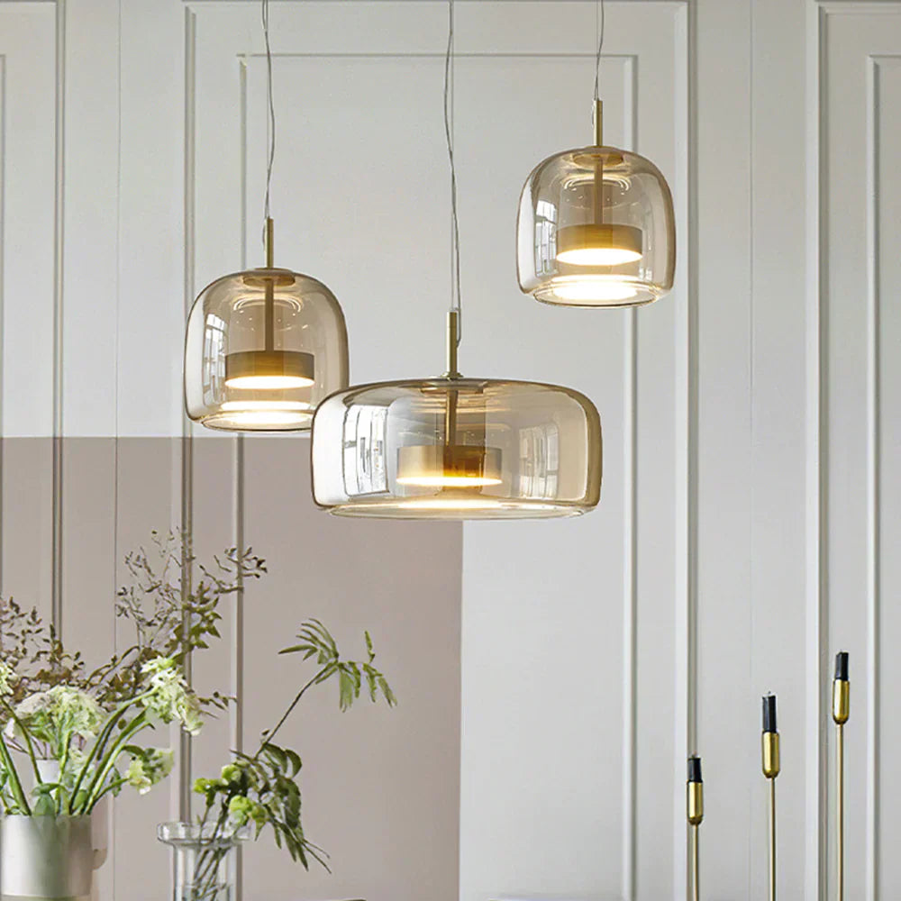 Nowoczesna Minimalistyczna Lampa Wisząca ze Szkła Oświetlenie Sufitowe