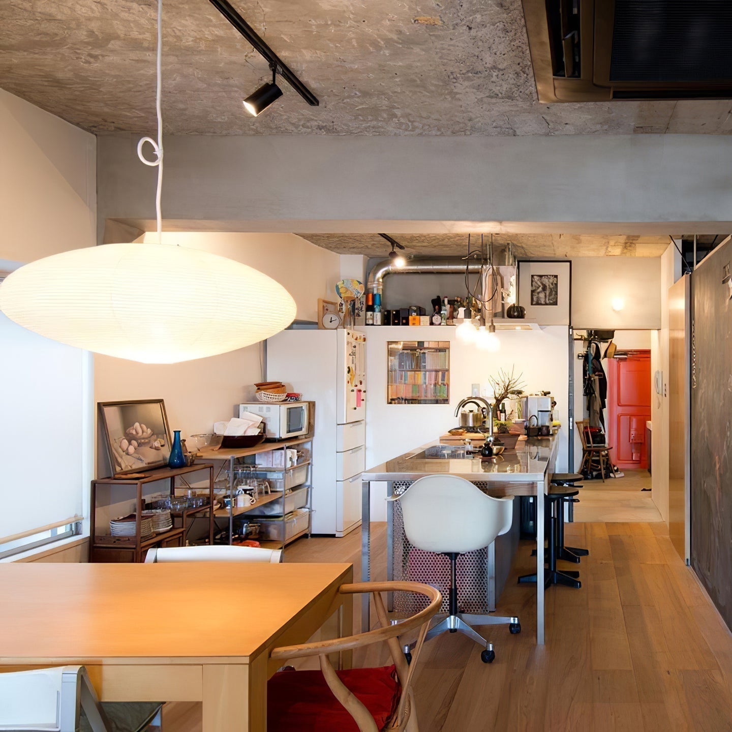 Stylowa Designerska Biała Designerska lampa wisząca Japandi do salonu i jadalni