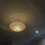 Stylowa Designerska Biała Designerska lampa wisząca Japandi do salonu i jadalni