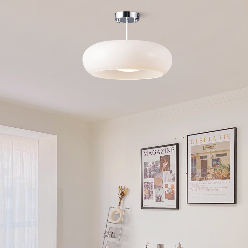 Klasyczna Lampa Sufitowa Szklana Bursztynowa Okrągła