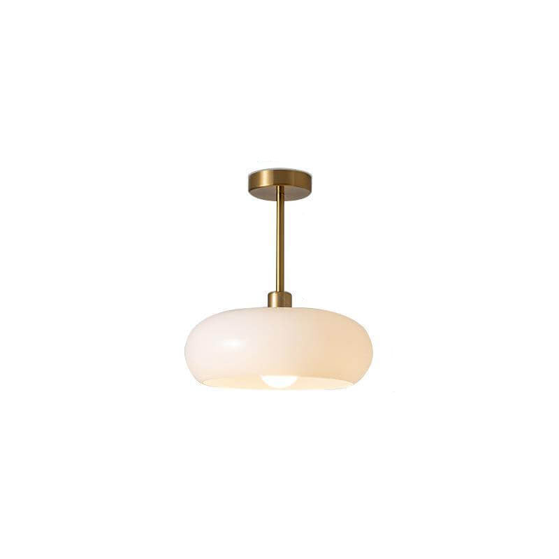 Klasyczna Lampa Sufitowa Szklana Bursztynowa Okrągła