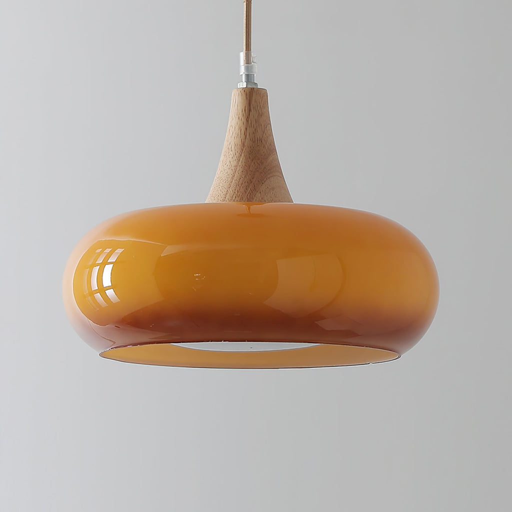 Praktyczna przytulna ciepła kolorowa szklana lampa wisząca do wnętrz domowych