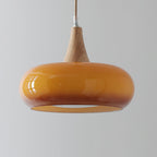 Praktyczna przytulna ciepła kolorowa szklana lampa wisząca do wnętrz domowych