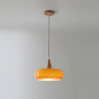 Praktyczna przytulna ciepła kolorowa szklana lampa wisząca do wnętrz domowych